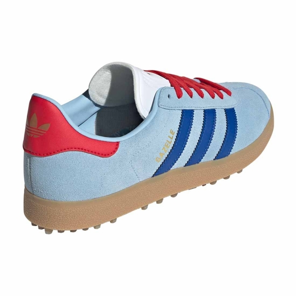 NWT Adidas Gazelle Spikeless Golf in Clear Sky/Royal Blue/Scarlet W10 M9 - Picture 3 of 12